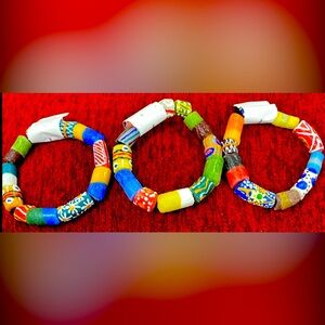 ❌SOLD❌UNISEX Stretchable bracelets 3FOR $33(HANDMADE IN GHANA, WEST AFRICA 🇬🇭)